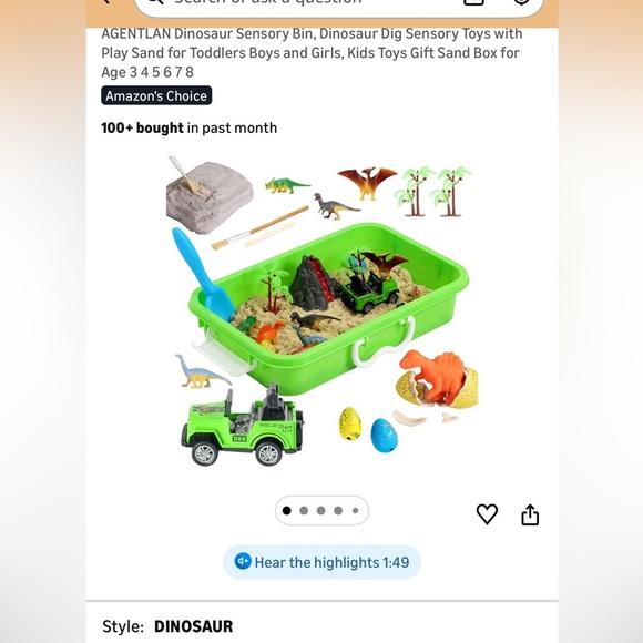 agentlan Other - Dinosaur Playset with Green Sandbox and Jeep